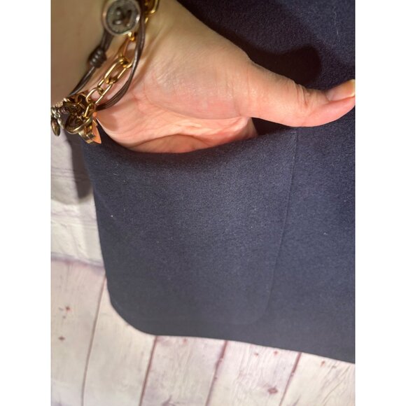 Abercrombie And Fitch Womens Vintage Wool Navy Blazer With Engraved Button And P - Picture 5 of 15